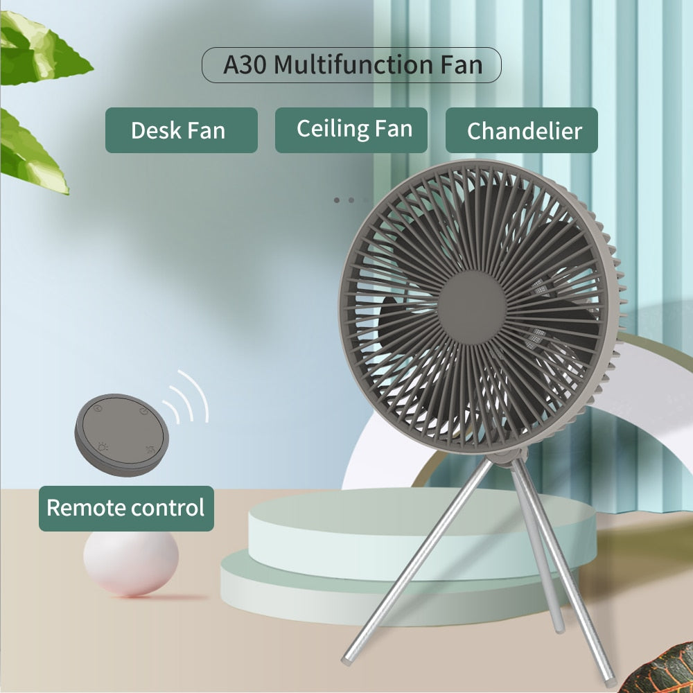 10000mAh Rechargeable Camping Fan with Remote Control and Tripod